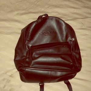 Black Leather Coach Backpack